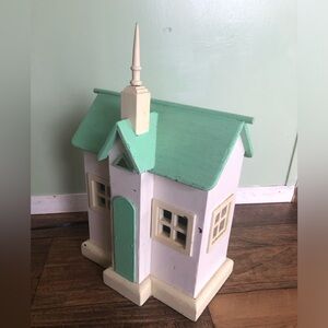 BLUE SKY Vintage Church House Portable Light, Green White Chapel 2000